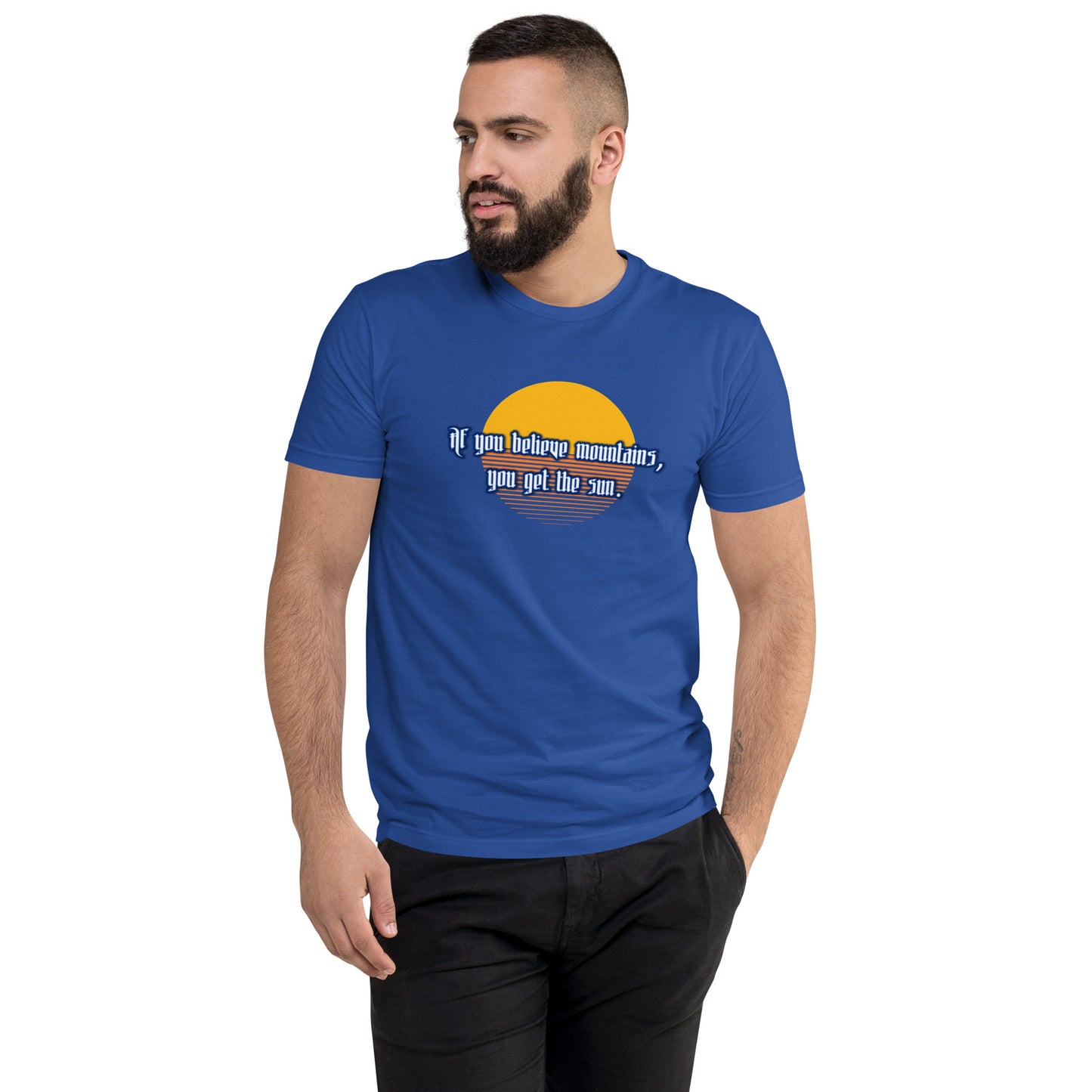 Believe Mountains Men's Fitted Short Sleeve T-shirt