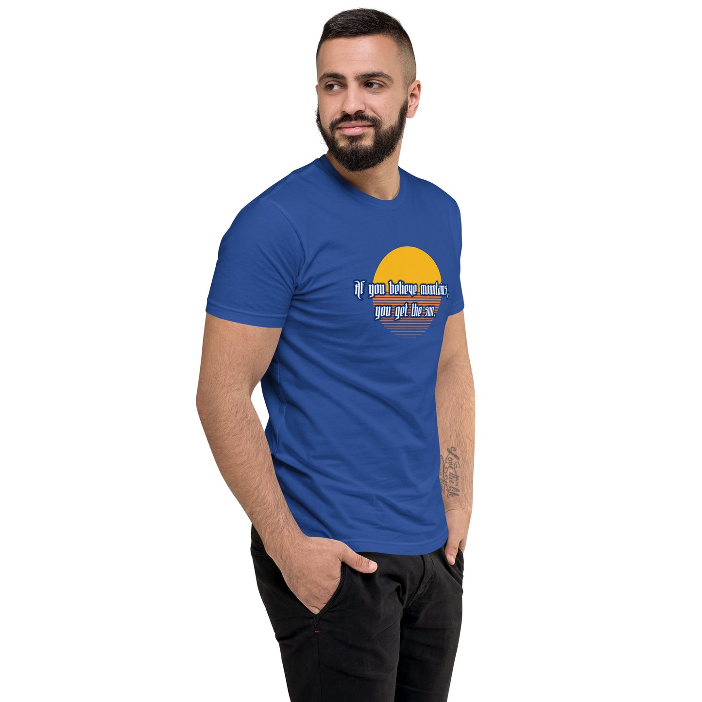 Believe Mountains Men's Fitted Short Sleeve T-shirt