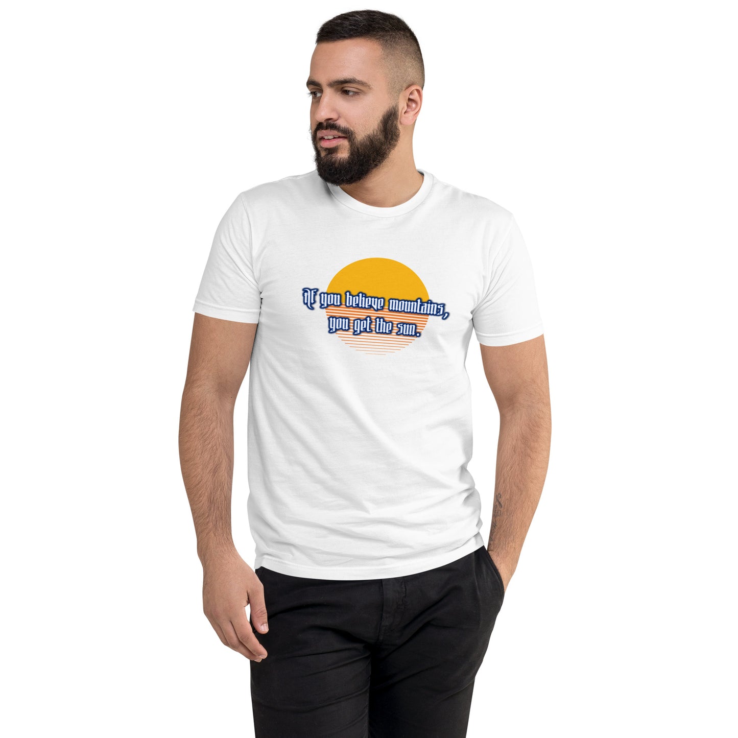 Believe Mountains Men's Fitted Short Sleeve T-shirt