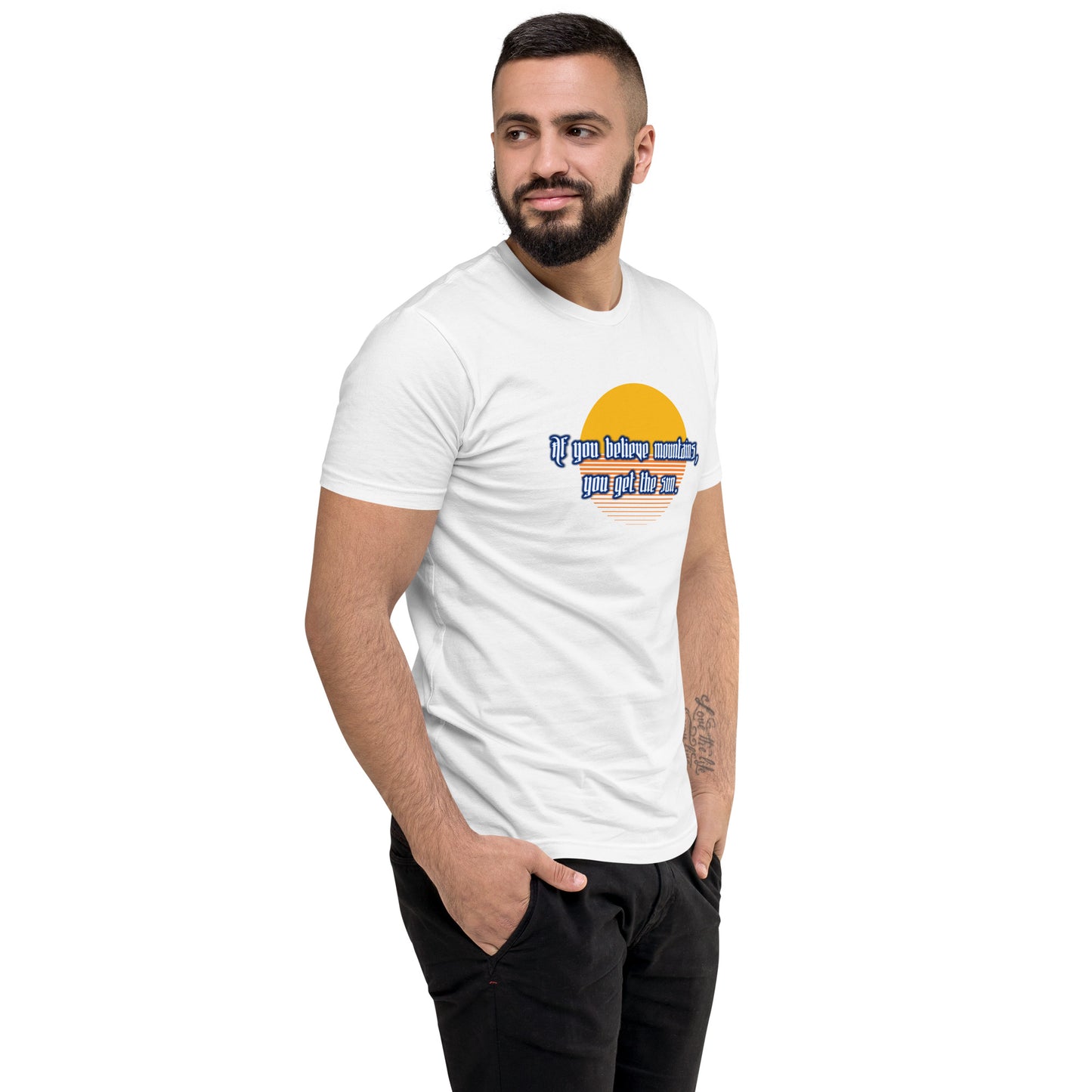 Believe Mountains Men's Fitted Short Sleeve T-shirt