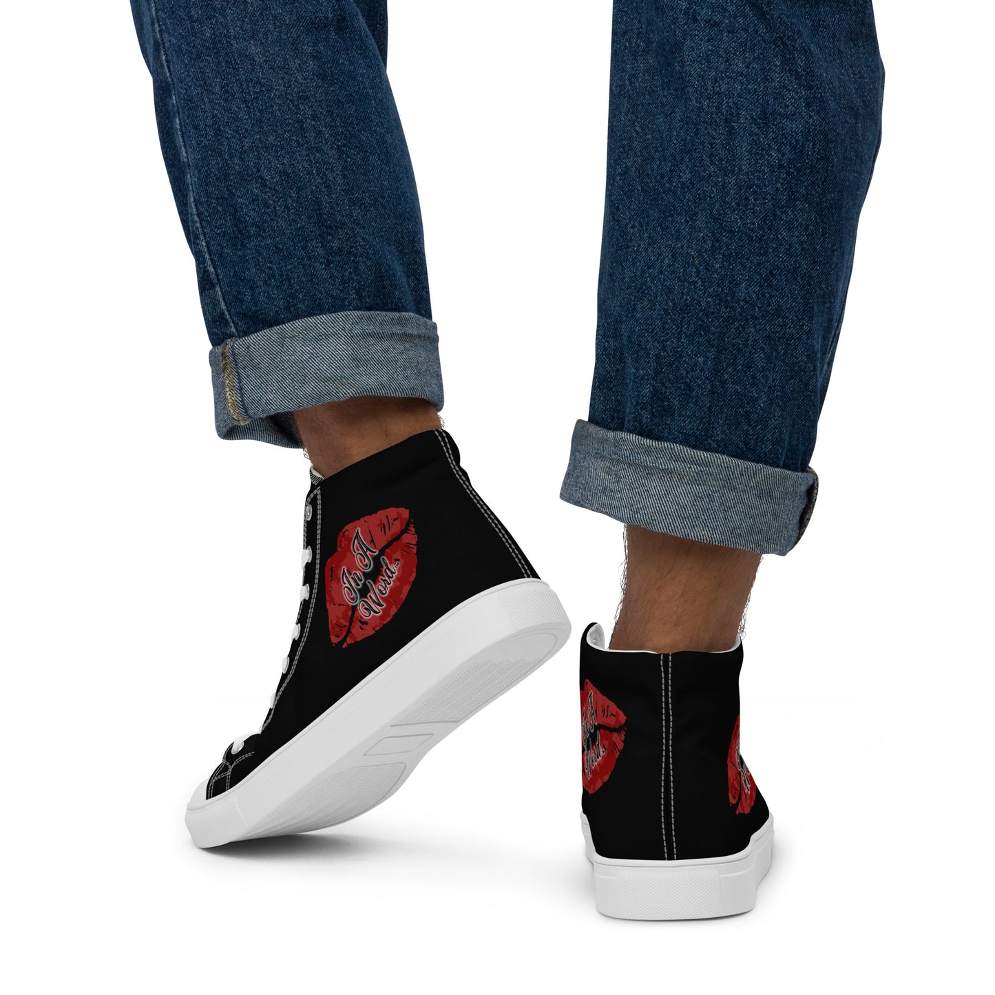 In A Word (Logo) Men’s High Top Canvas Shoes