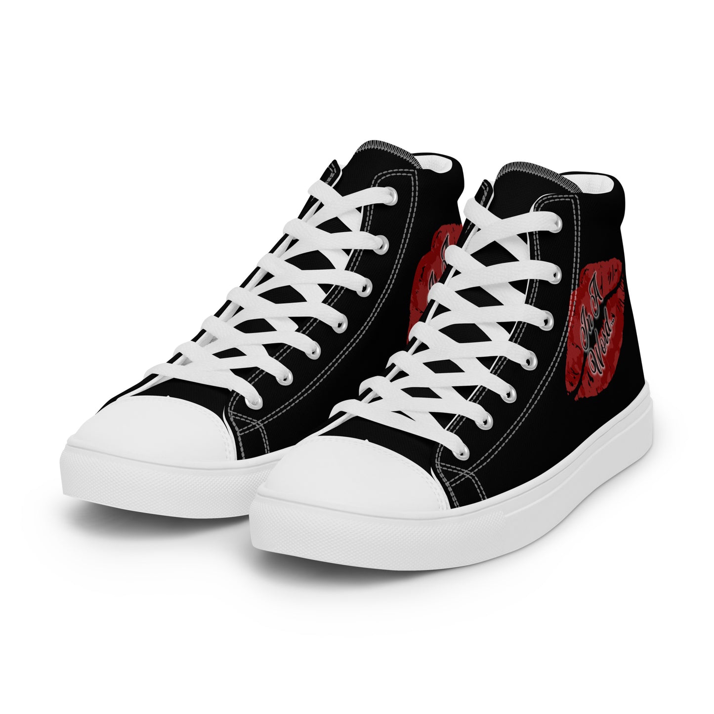 In A Word (Logo) Men’s High Top Canvas Shoes