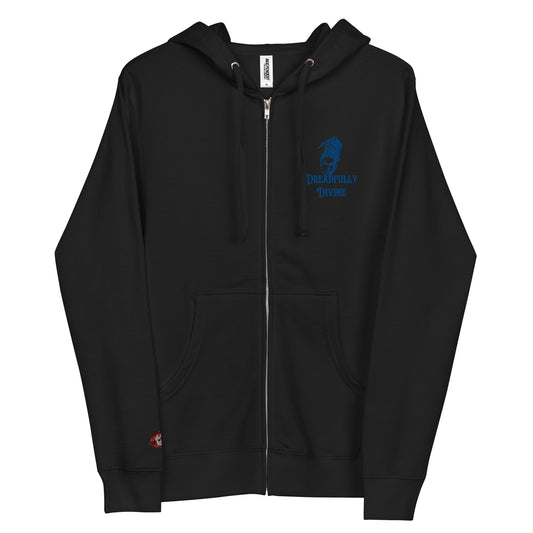 DD Woman #2 (Blue) Unisex Fleece Zip Up Hoodie