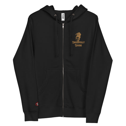 DD Woman #2 (Gold) Unisex Fleece Zip Up Hoodie