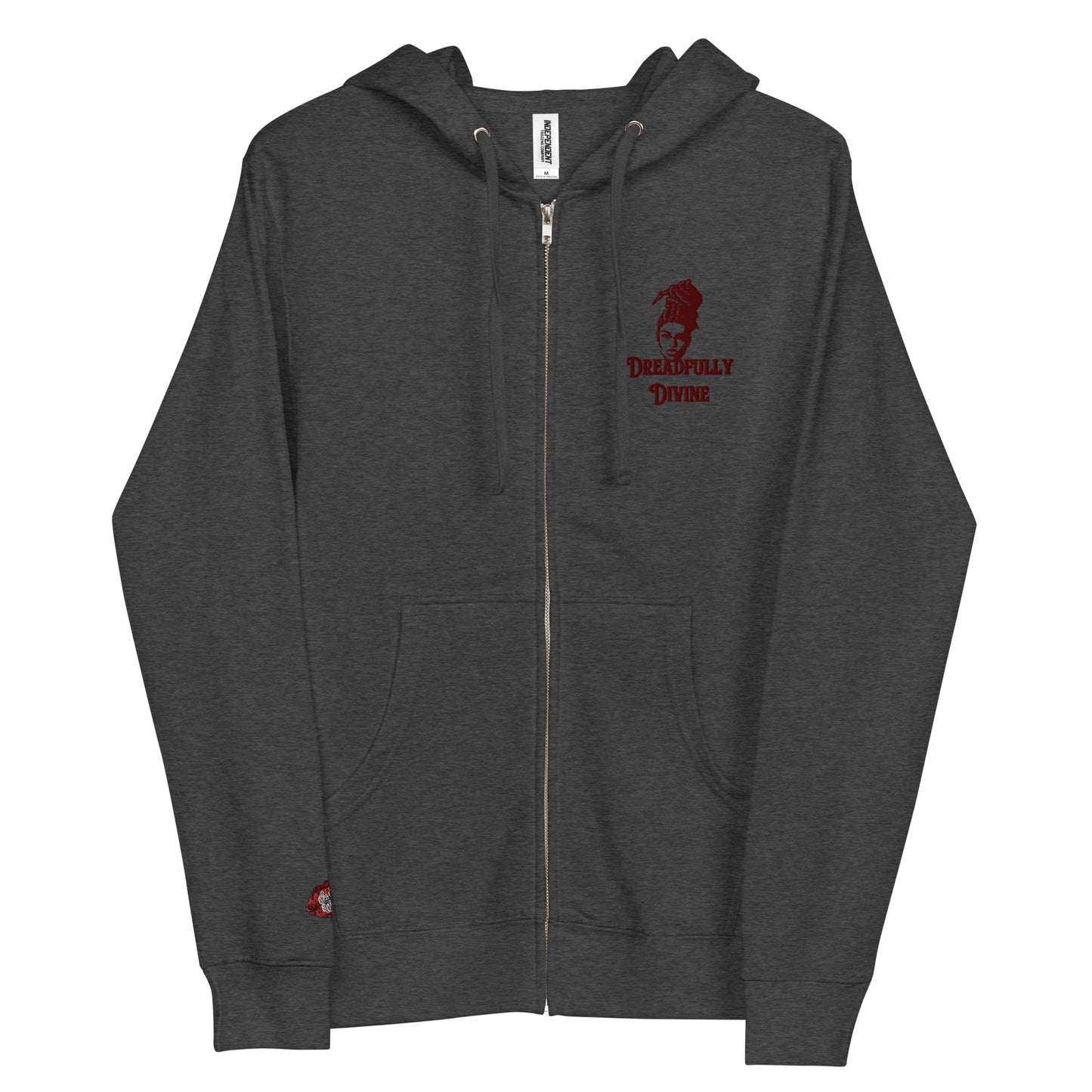 DD Woman #2 (Maroon) Unisex Fleece Zip Up Hoodie