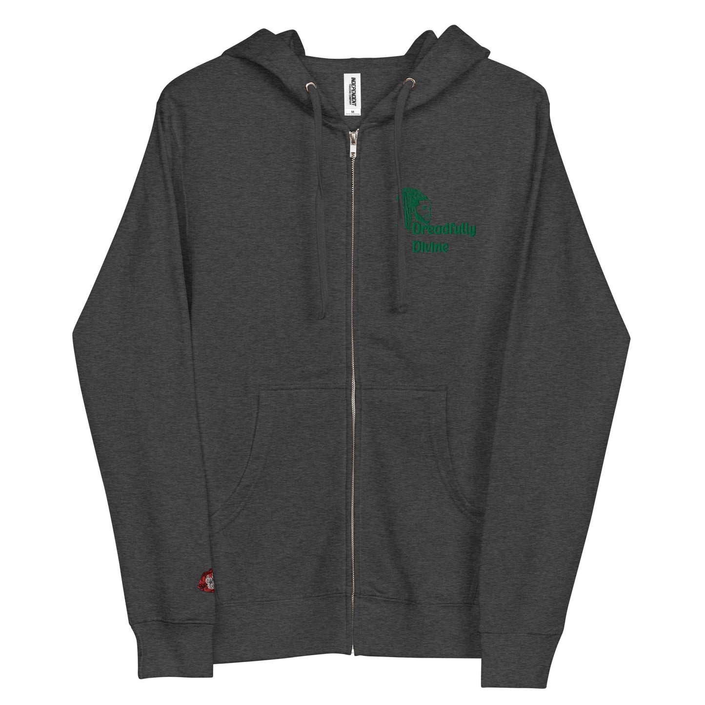 DD Man (Green) Unisex Fleece Zip Up Hoodie