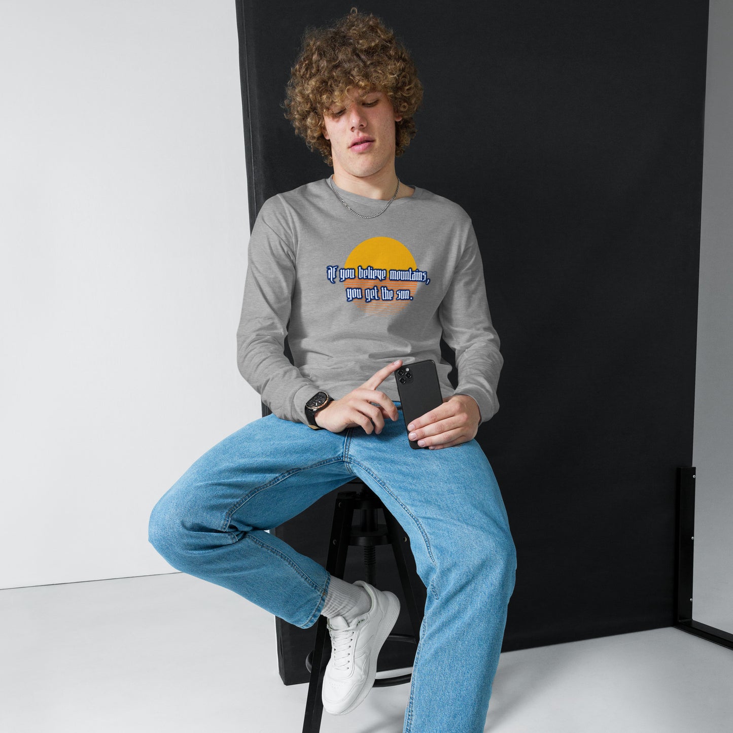 Believe Mountains Unisex Long Sleeve Tee