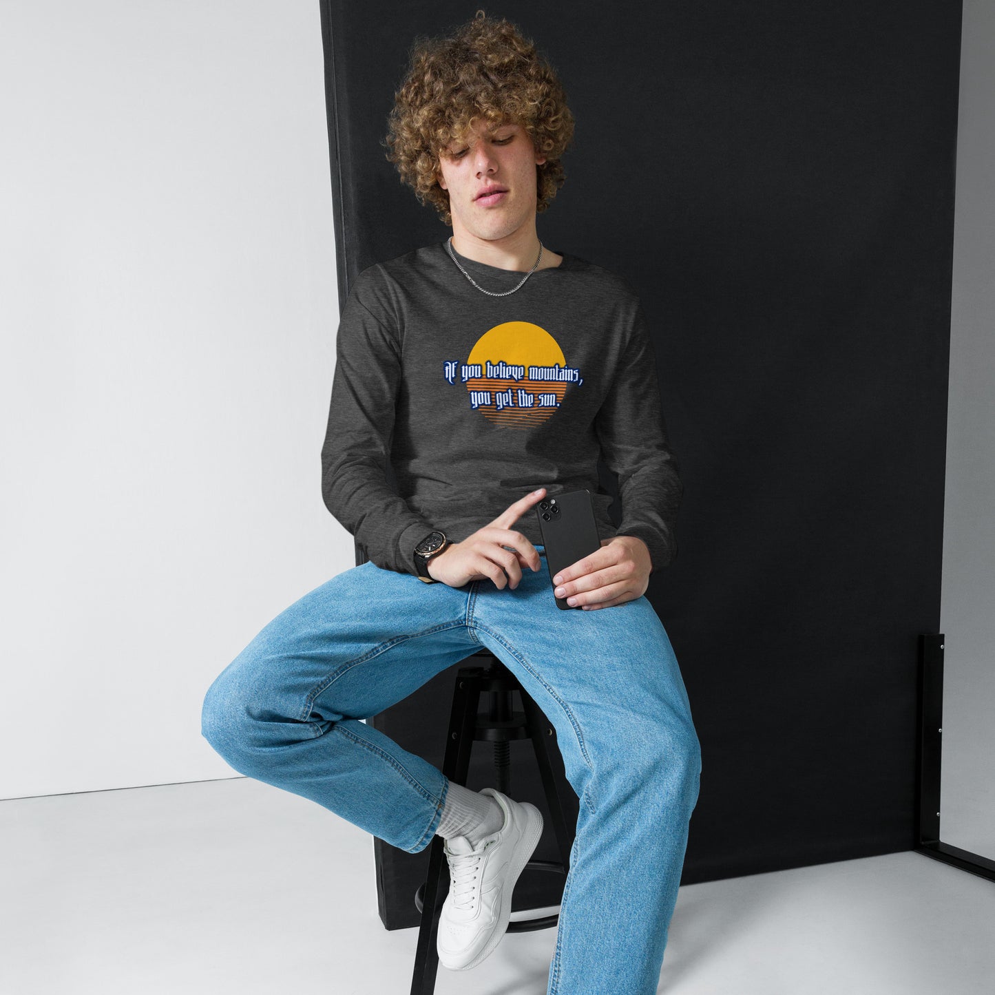 Believe Mountains Unisex Long Sleeve Tee