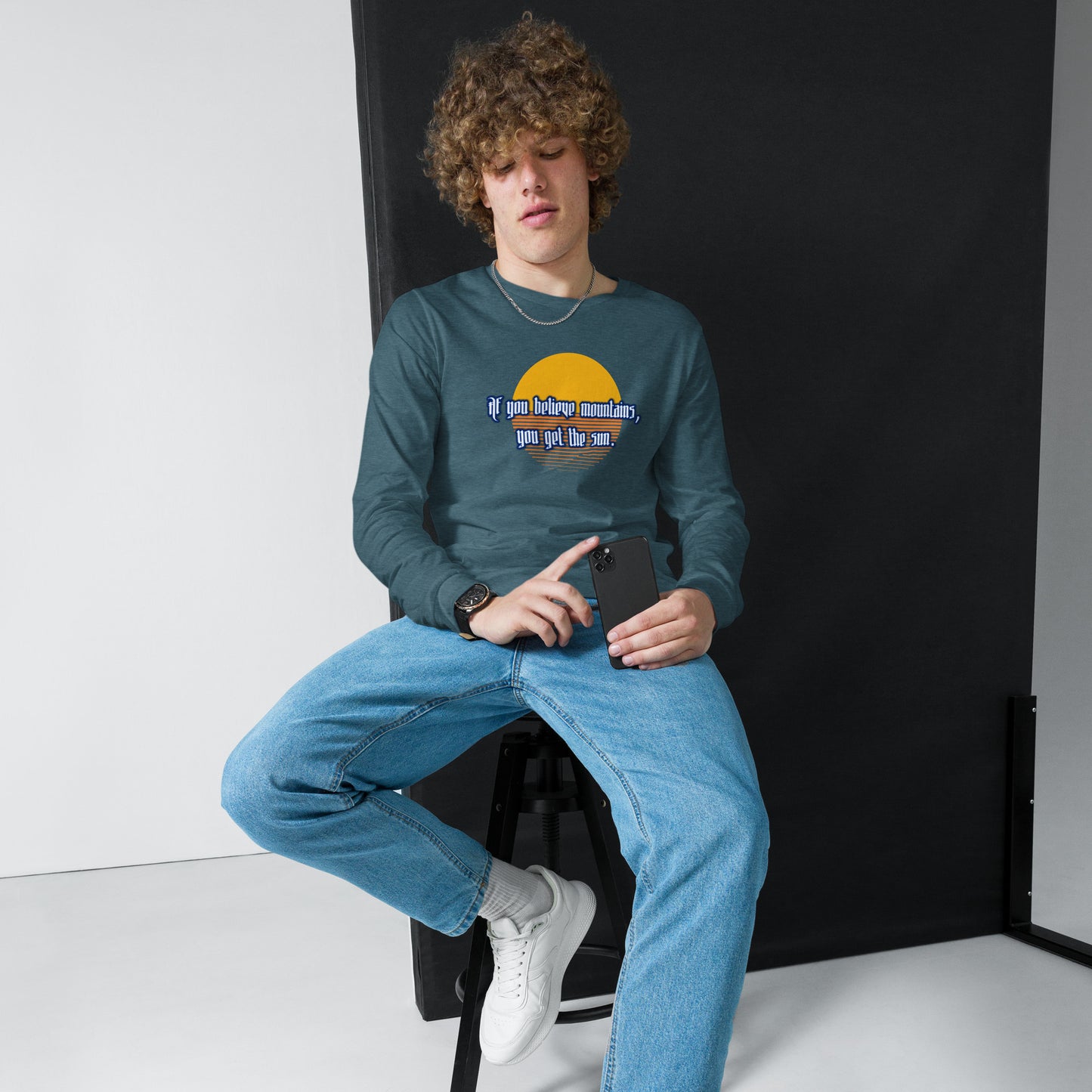 Believe Mountains Unisex Long Sleeve Tee