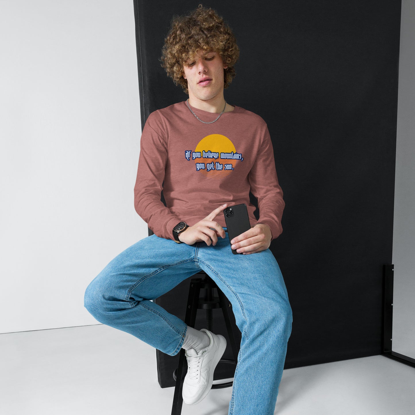 Believe Mountains Unisex Long Sleeve Tee