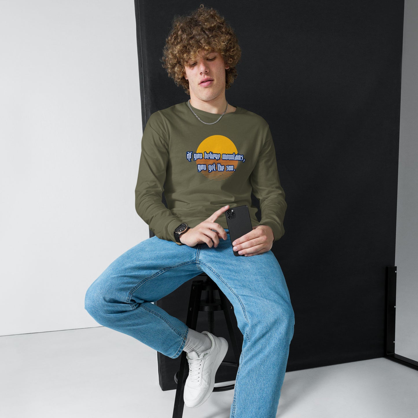 Believe Mountains Unisex Long Sleeve Tee