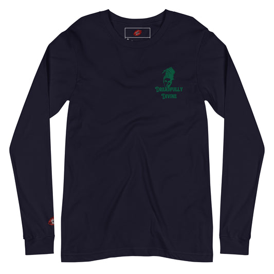 DD Woman #2 (Green) Embroidered Unisex Long Sleeve Tee