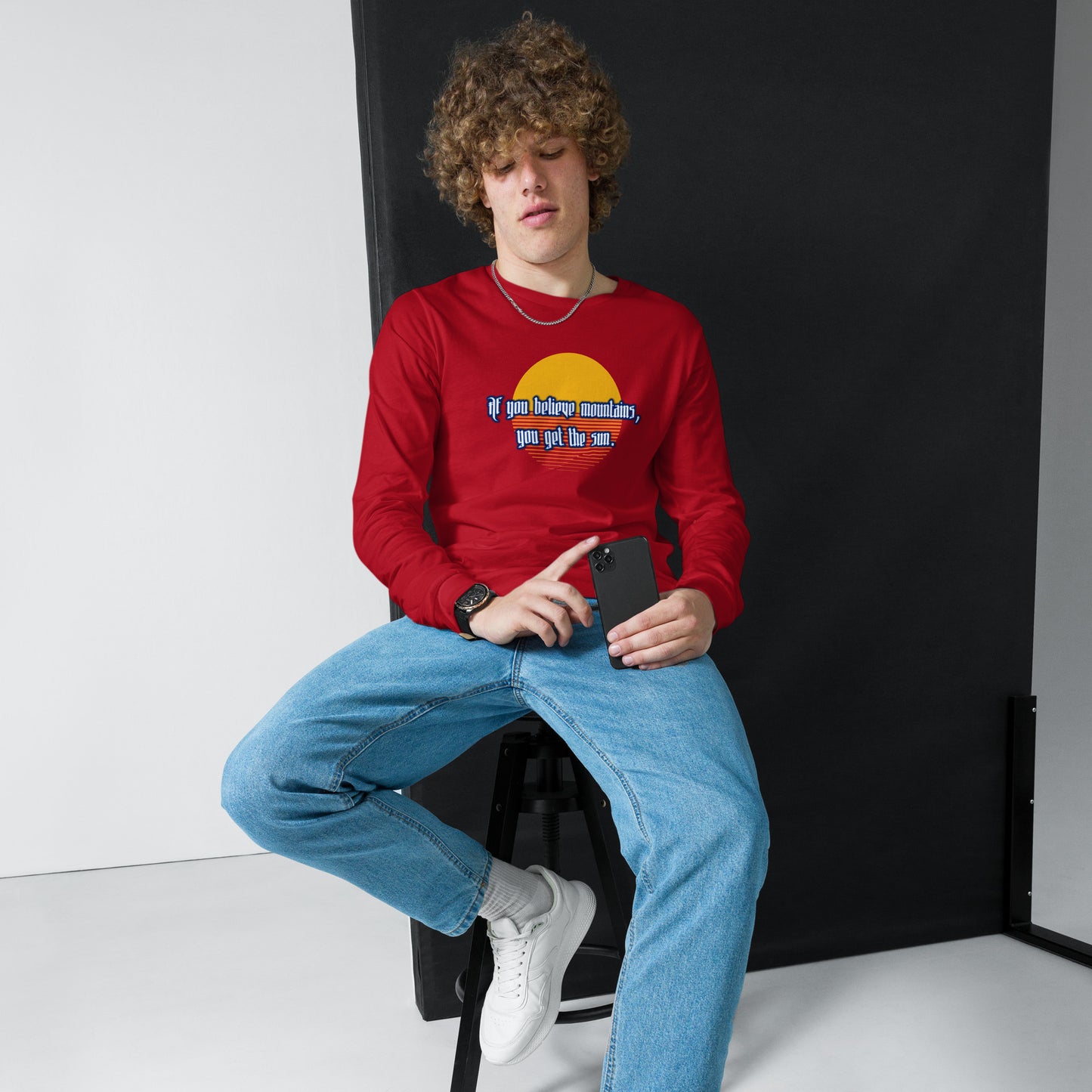 Believe Mountains Unisex Long Sleeve Tee