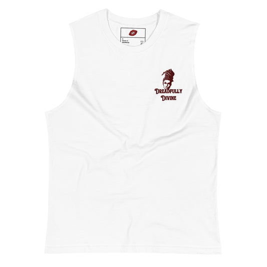 DD Woman #2 (Maroon) Embroidered Unisex Muscle Shirt