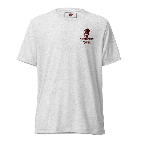 DD Woman #2 (Maroon) Embroidered Tri-blend Unisex Short Sleeve T-shirt