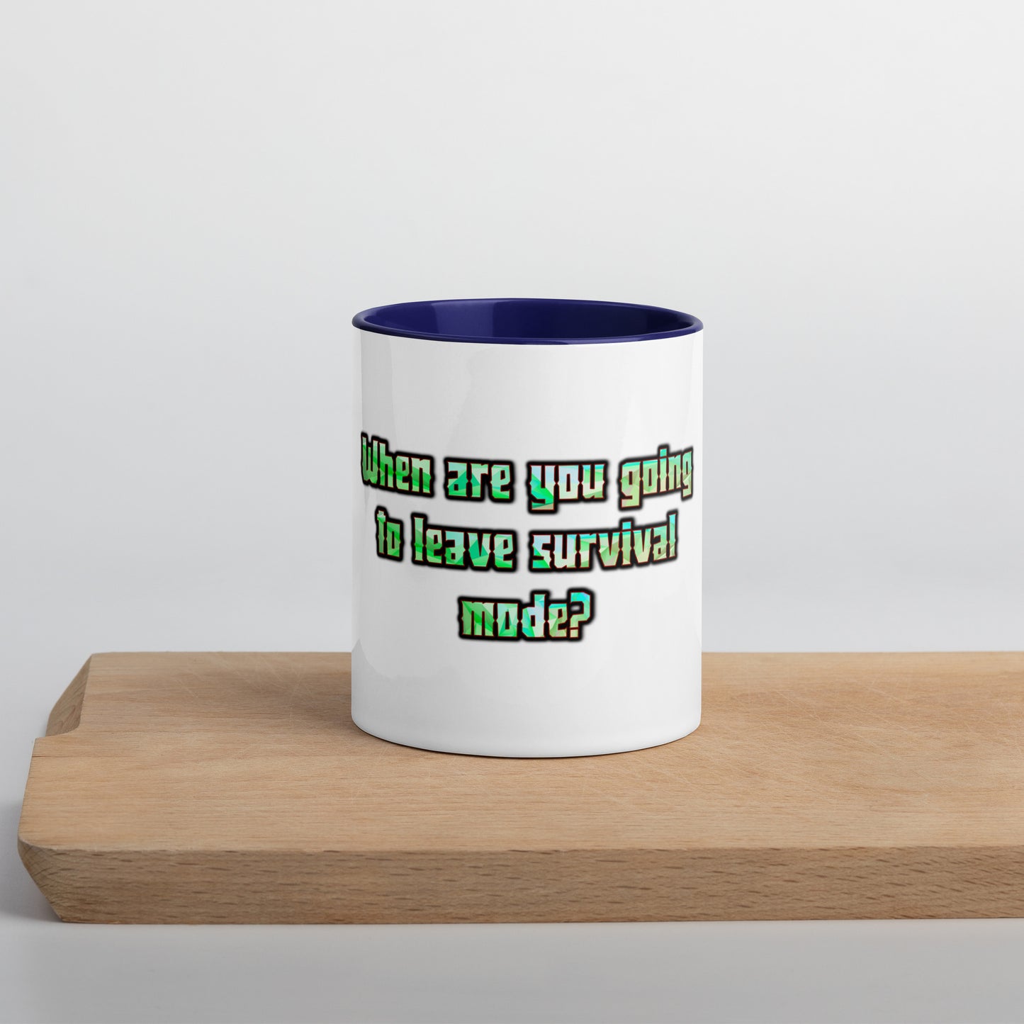 Survival Mode Mug With Color Inside