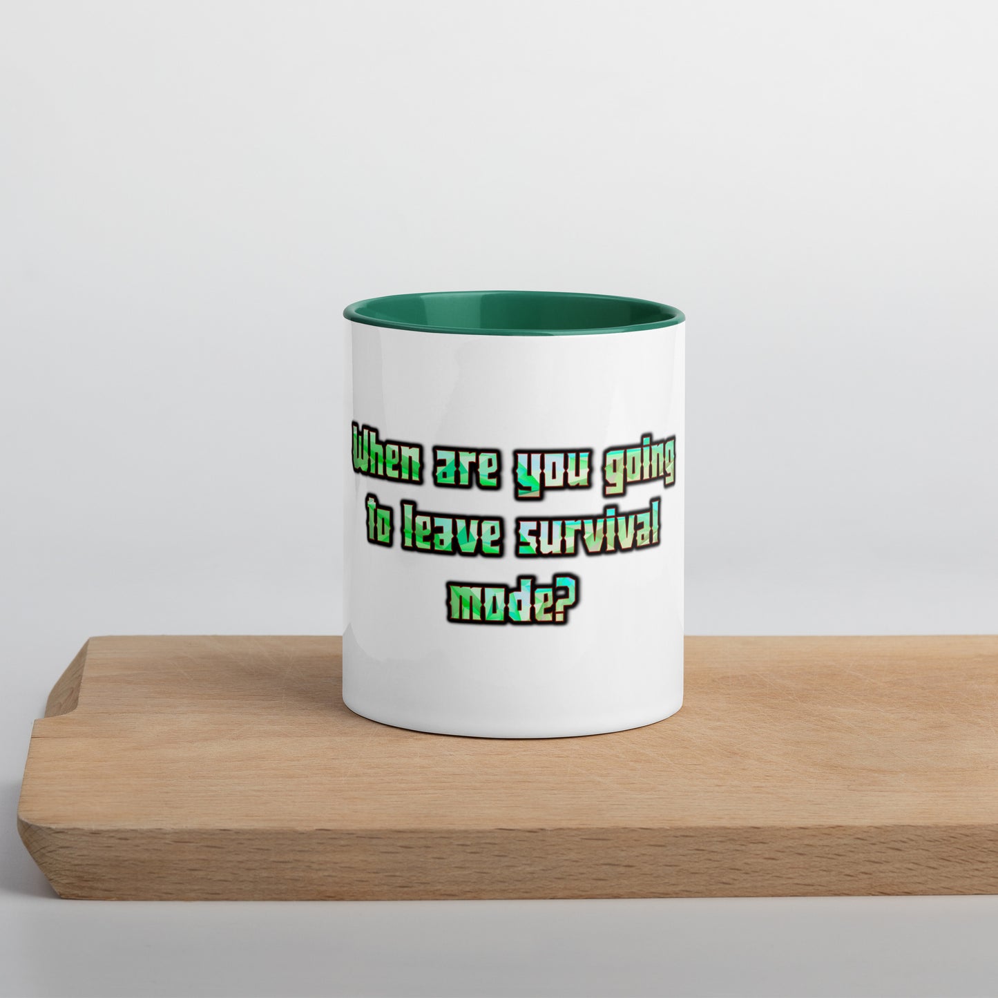 Survival Mode Mug With Color Inside