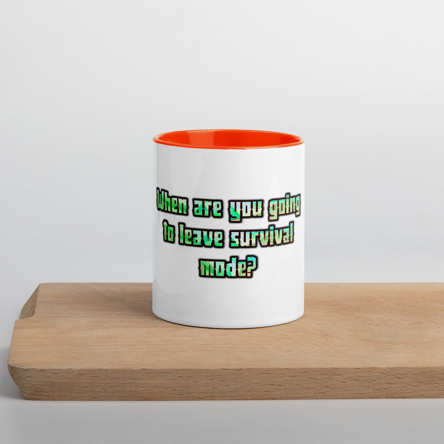 Survival Mode Mug With Color Inside