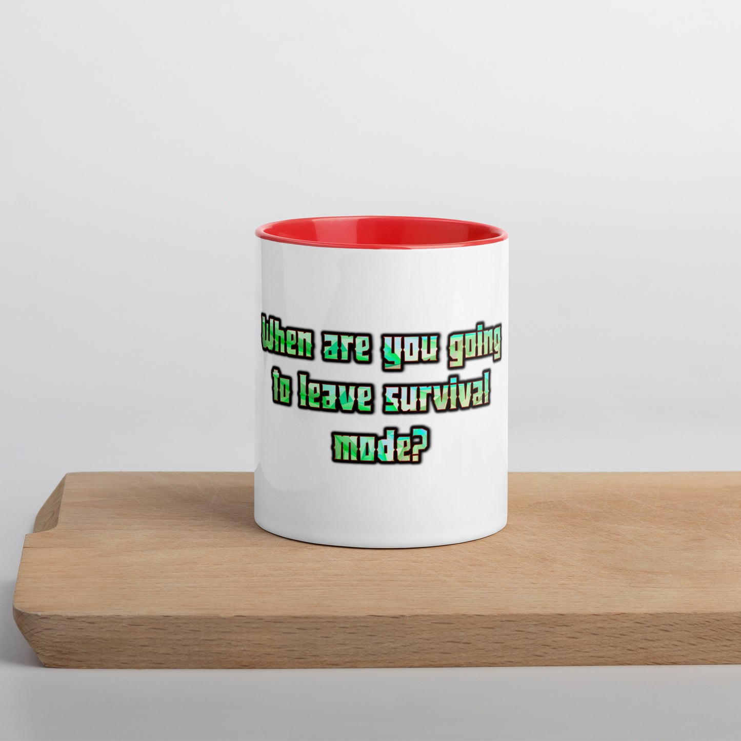 Survival Mode Mug With Color Inside