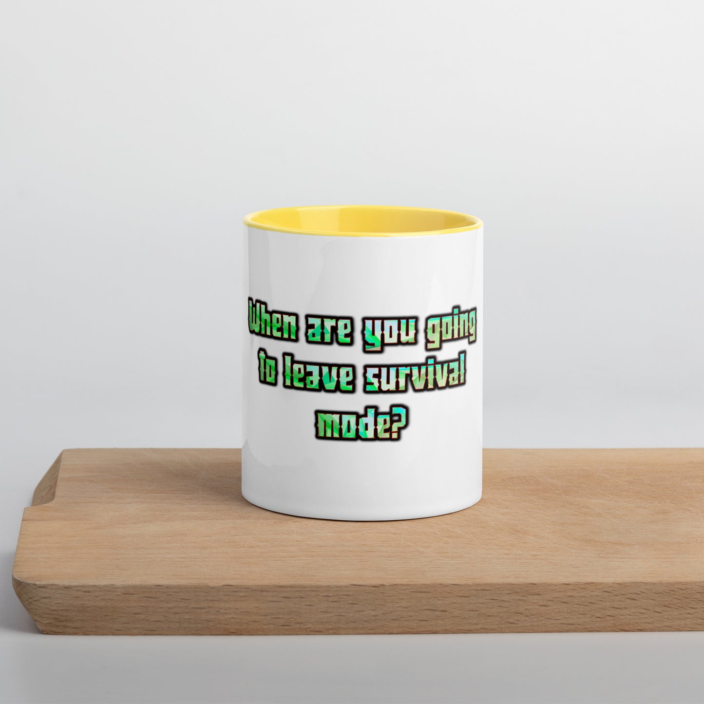 Survival Mode Mug With Color Inside