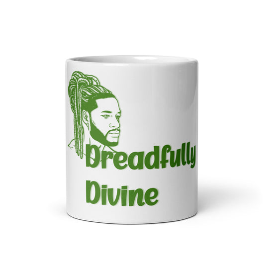 DD Man (Green) White Glossy Mug