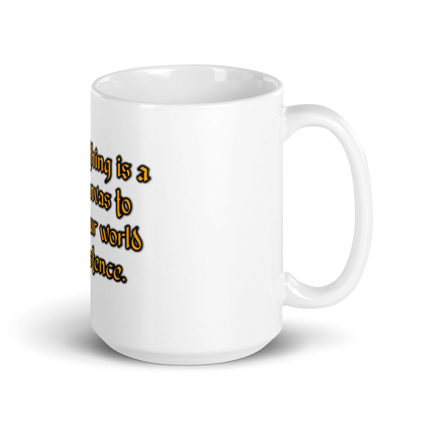 Blank Canvas (Gold) White Glossy Mug