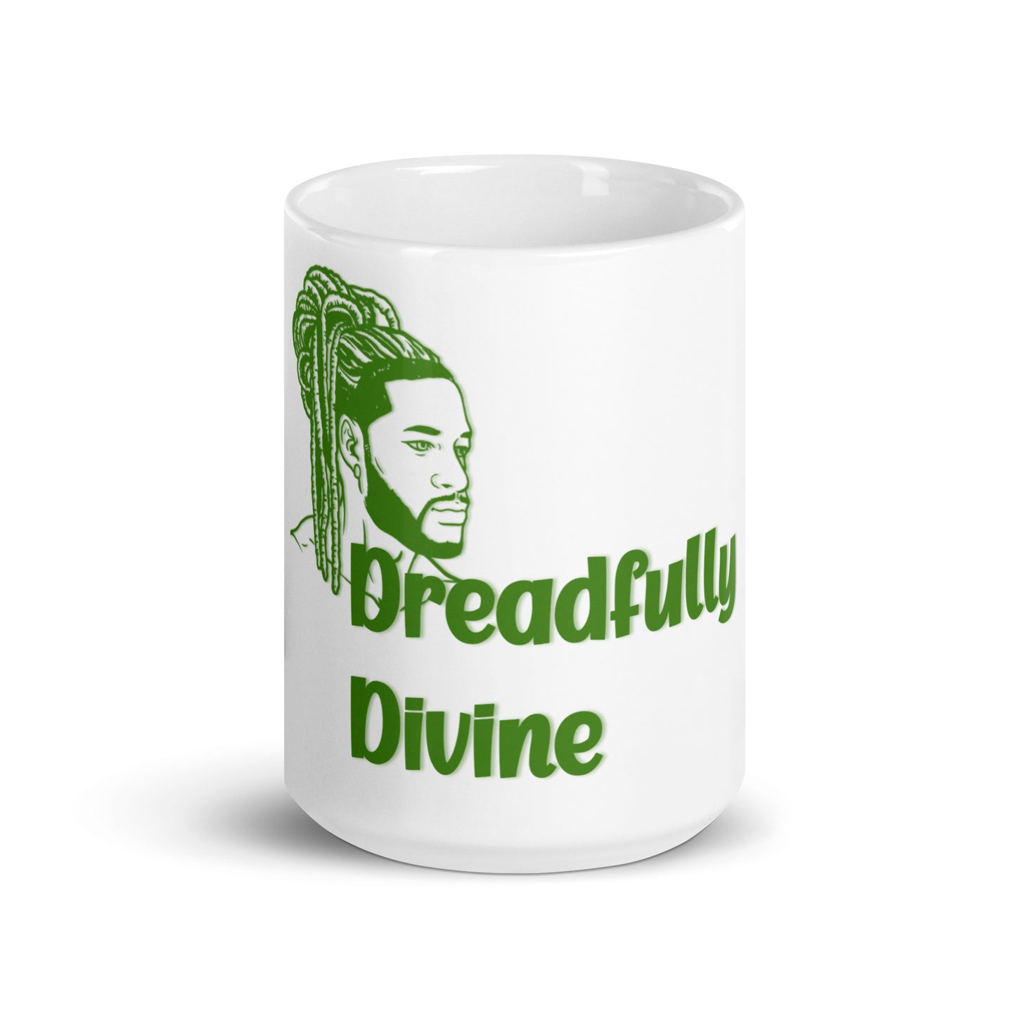 DD Man (Green) White Glossy Mug