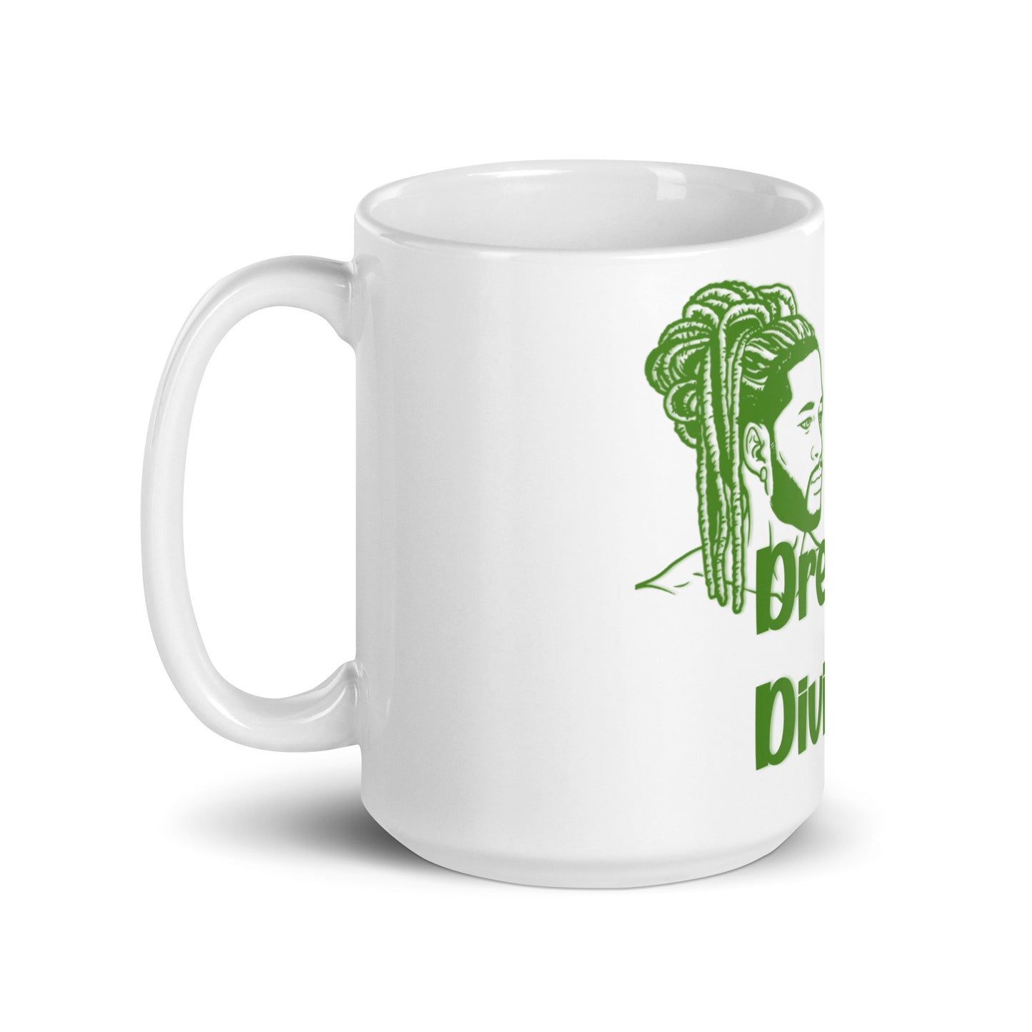 DD Man (Green) White Glossy Mug