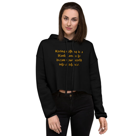 Blank Canvas (Gold) Crop Hoodie