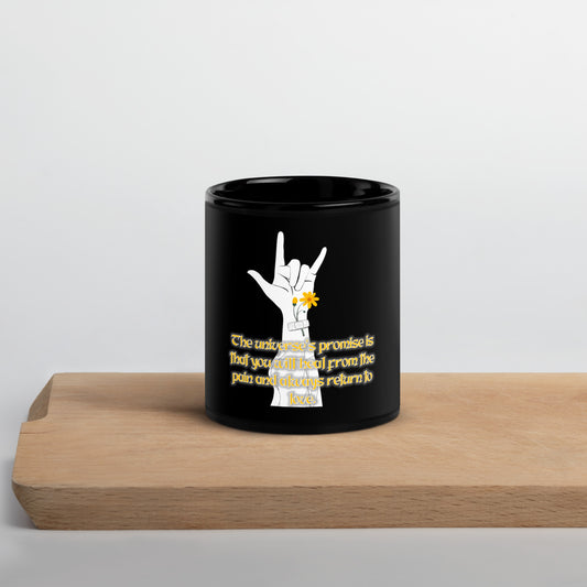 Return To Love #4 Black Glossy Mug