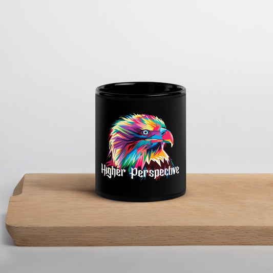 Bird's Eye Black Glossy Mug