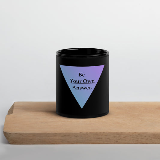 The Answer (Triangle) Black Glossy Mug