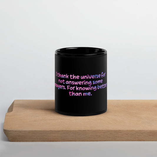 Thank The Universe #1 Black Glossy Mug