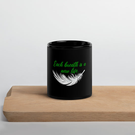 New Life #1 Black Glossy Mug