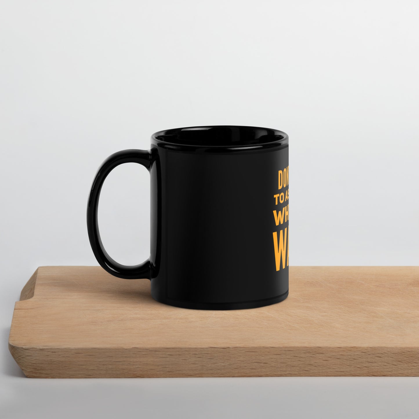 Ask Yourself #2 Black Glossy Mug