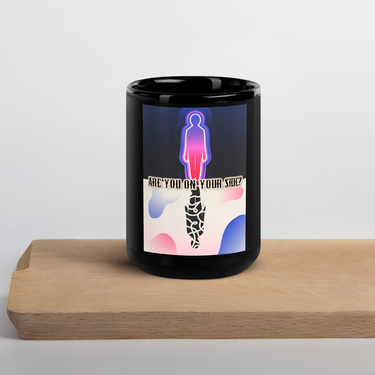 Self-Protection Black Glossy Mug