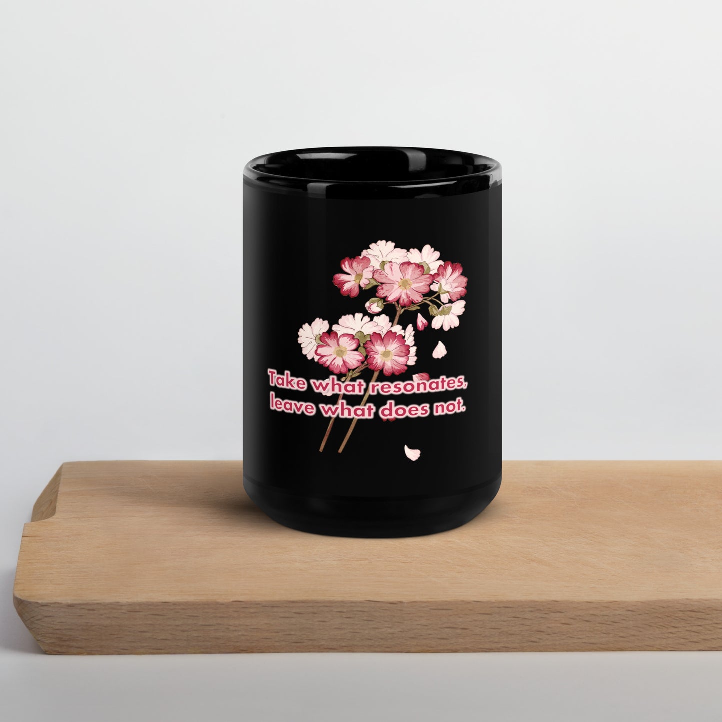 Pick Your Petals Black Glossy Mug