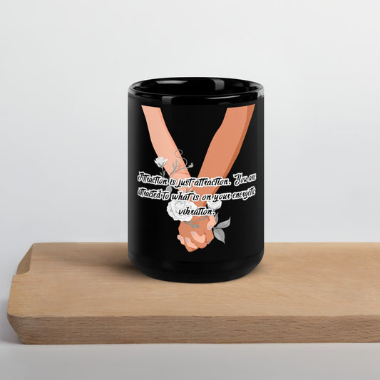 Law Of Resonance Black Glossy Mug