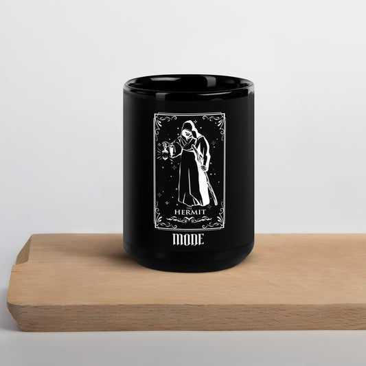 Hermit (White) Black Glossy Mug