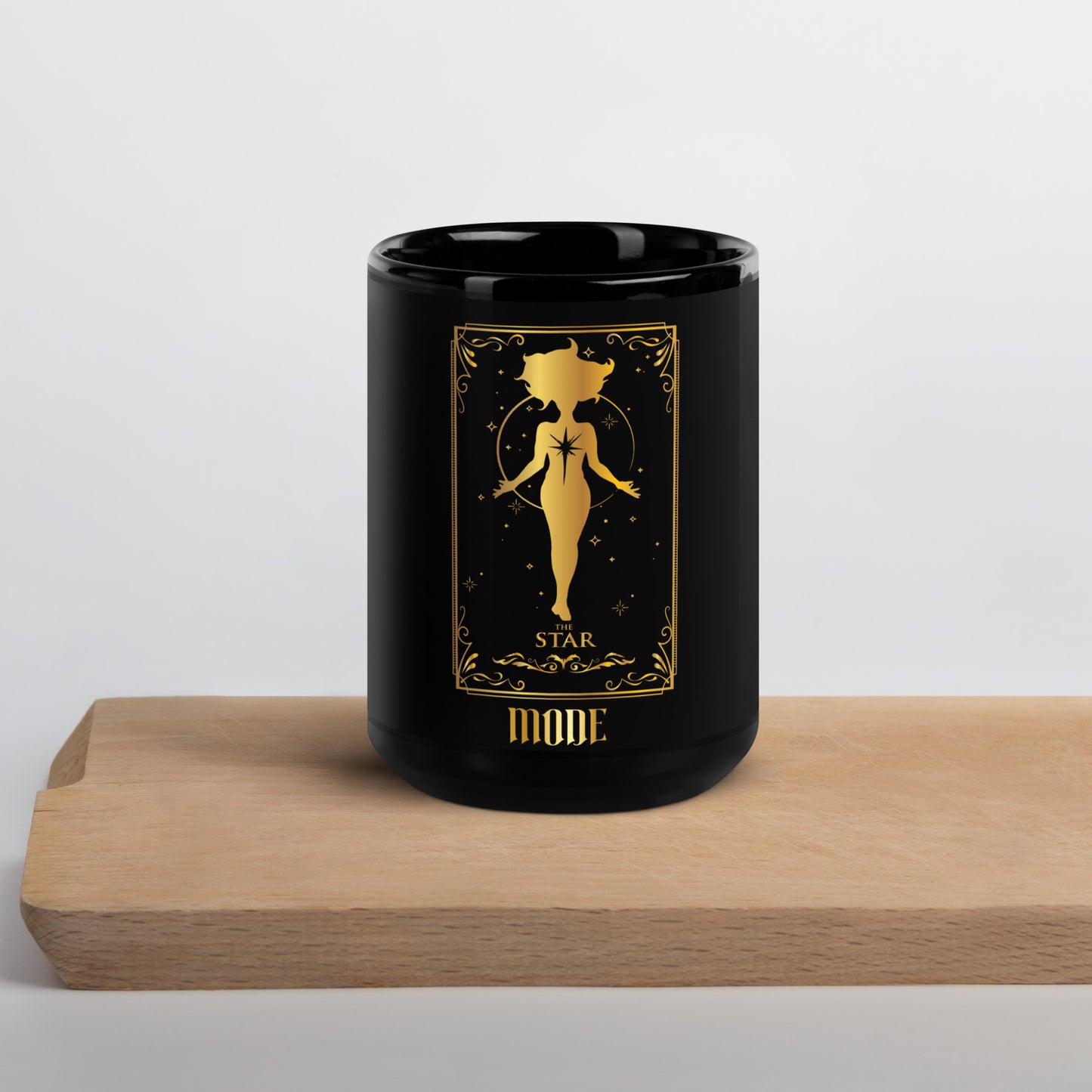 Star (Gold) Black Glossy Mug