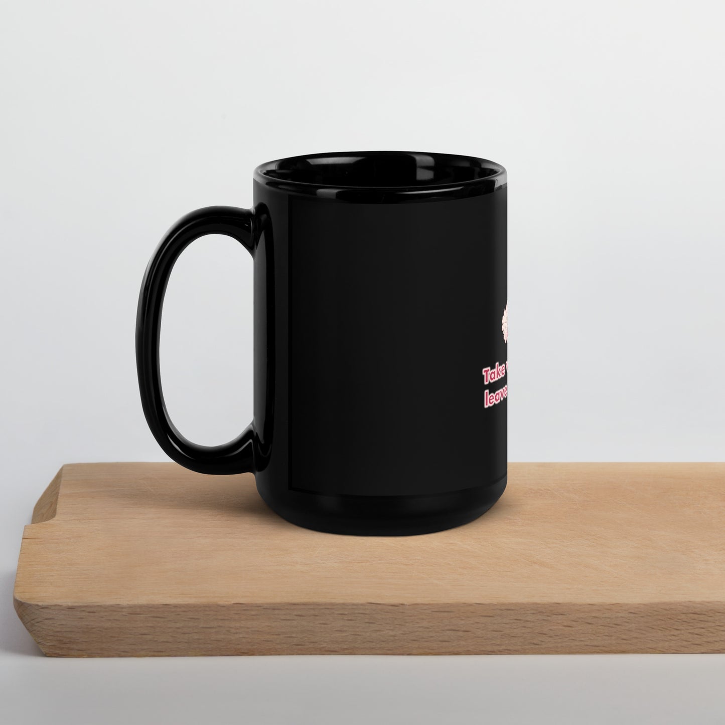 Pick Your Petals Black Glossy Mug