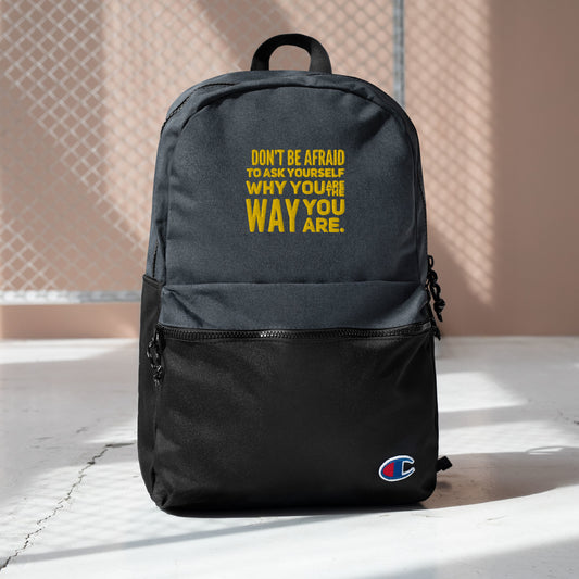 Ask Yourself #2 Embroidered Champion Backpack