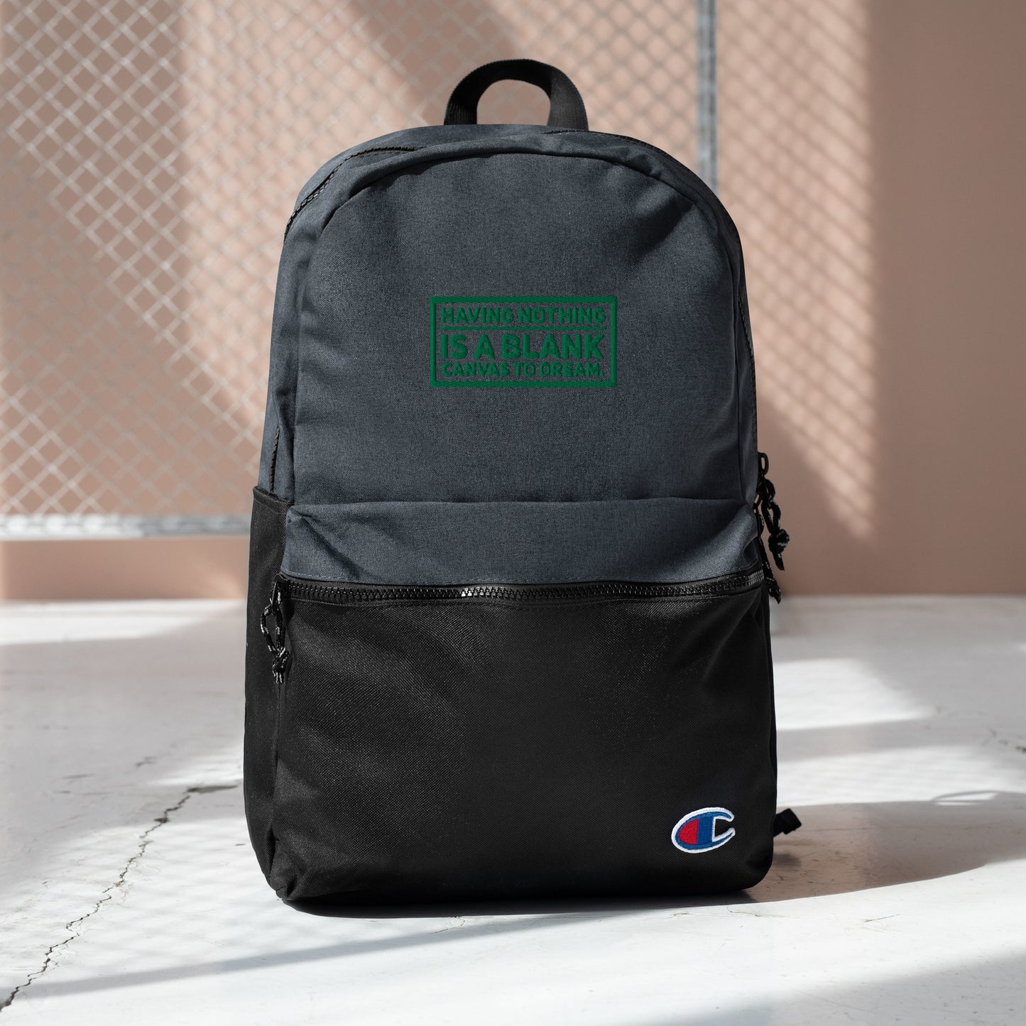 Blank Canvas (Green) Embroidered Champion Backpack