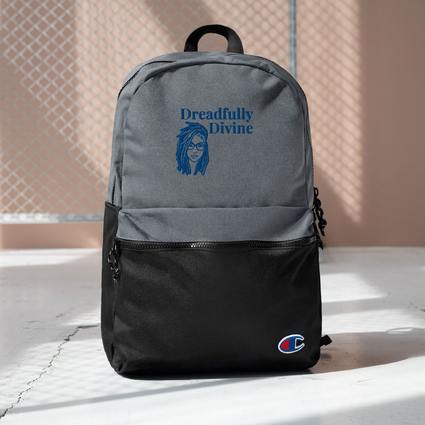 DD Woman (Blue) Embroidered Champion Backpack