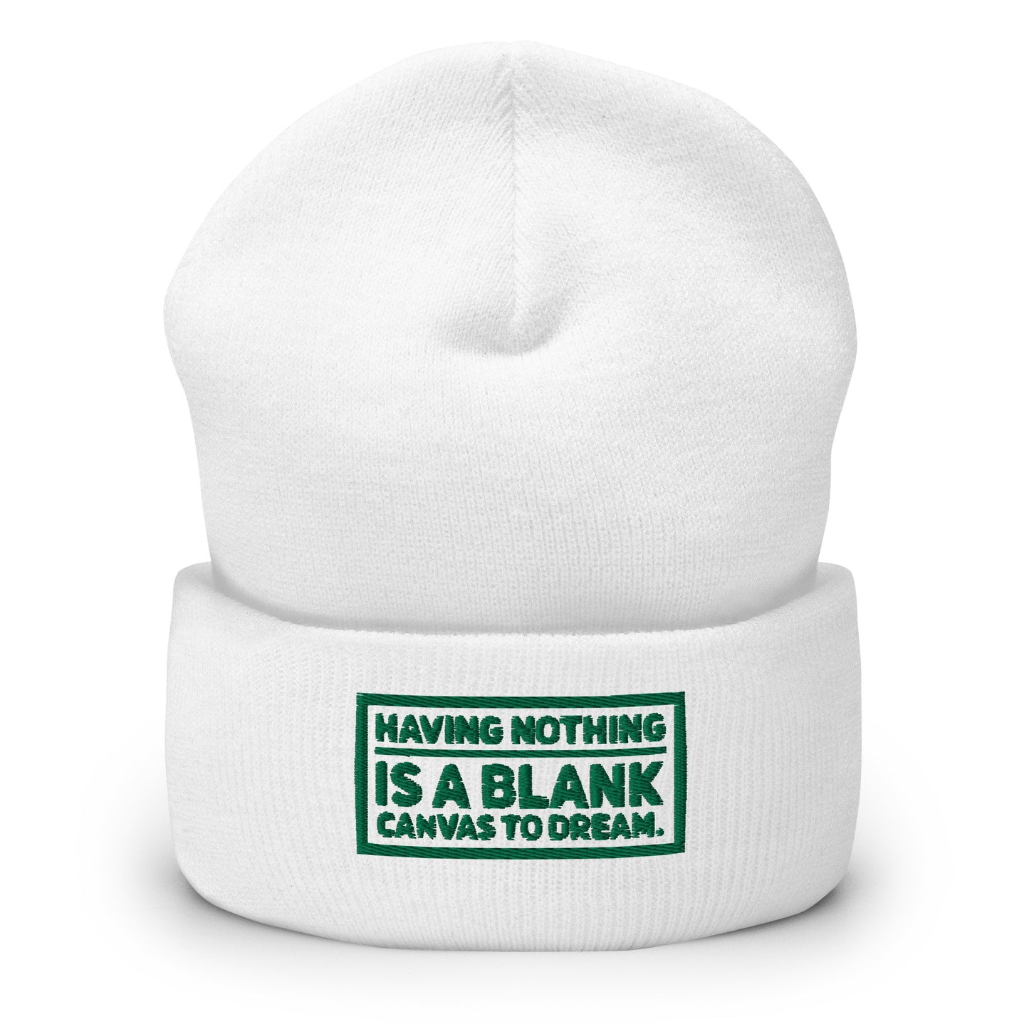 Blank Canvas (Green) Cuffed Beanie