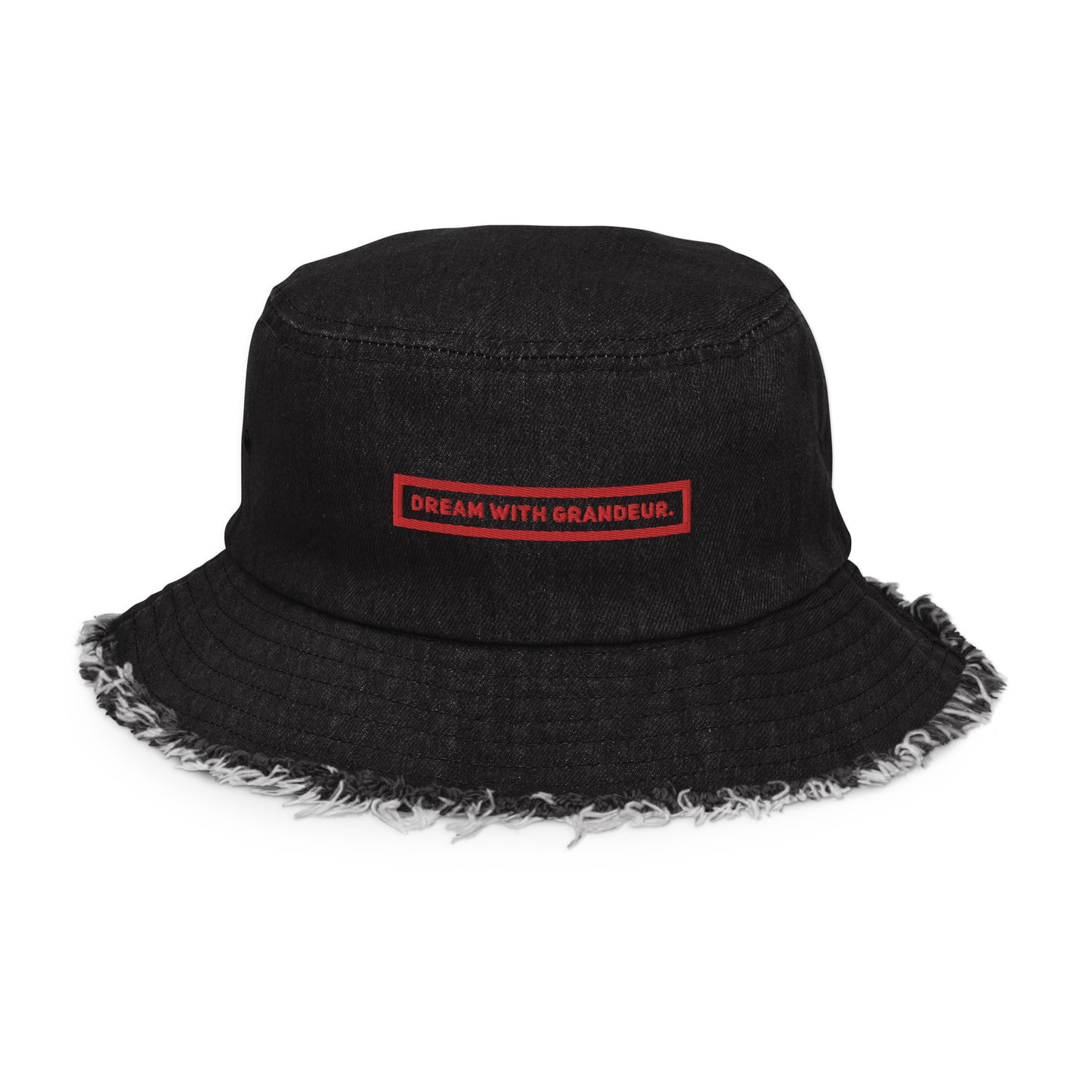 With Grandeur #2 Distressed Denim Bucket Hat