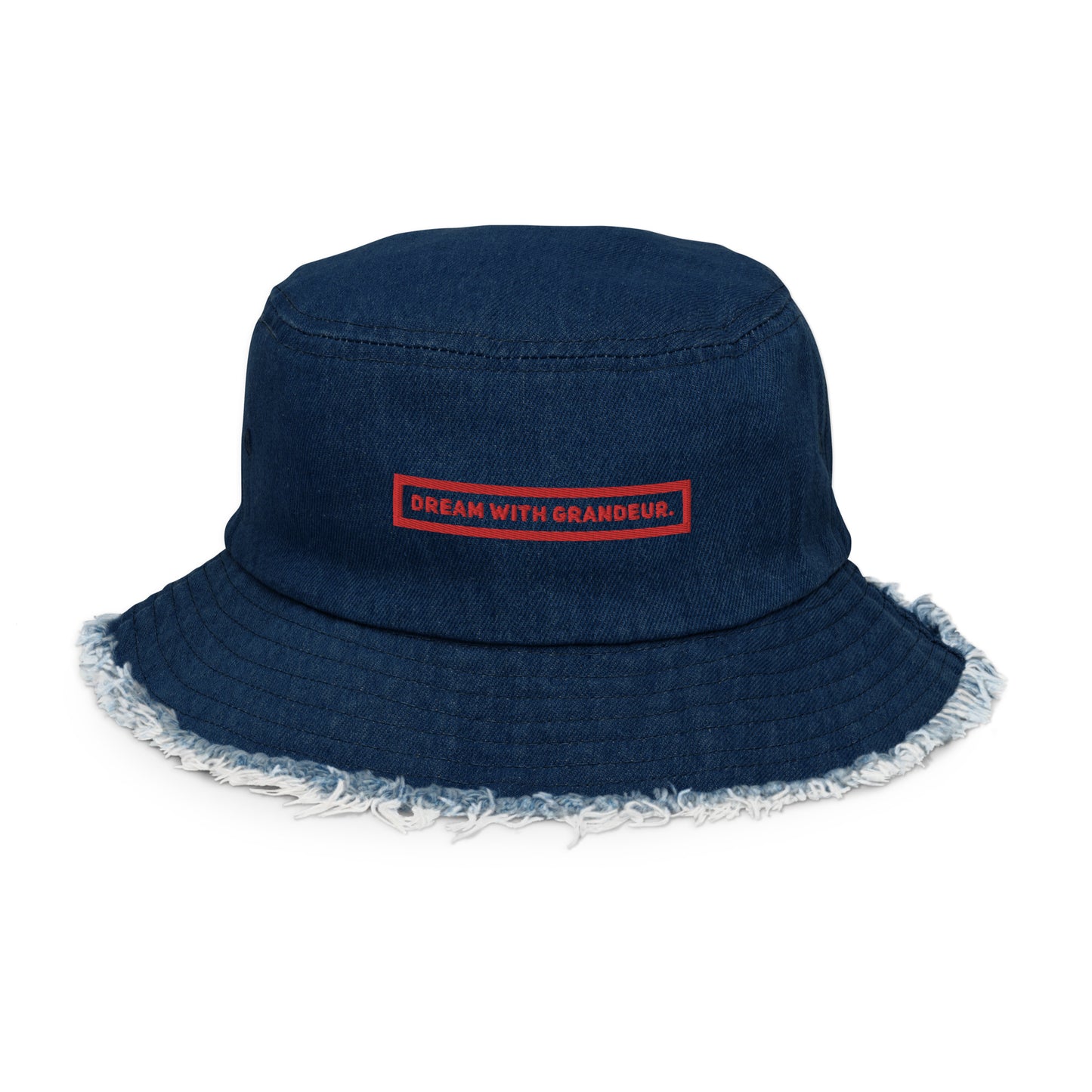 With Grandeur #2 Distressed Denim Bucket Hat