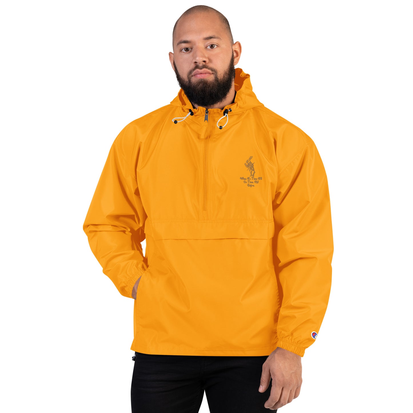 Rabbit (Gold) Embroidered Unisex Champion Packable Jacket