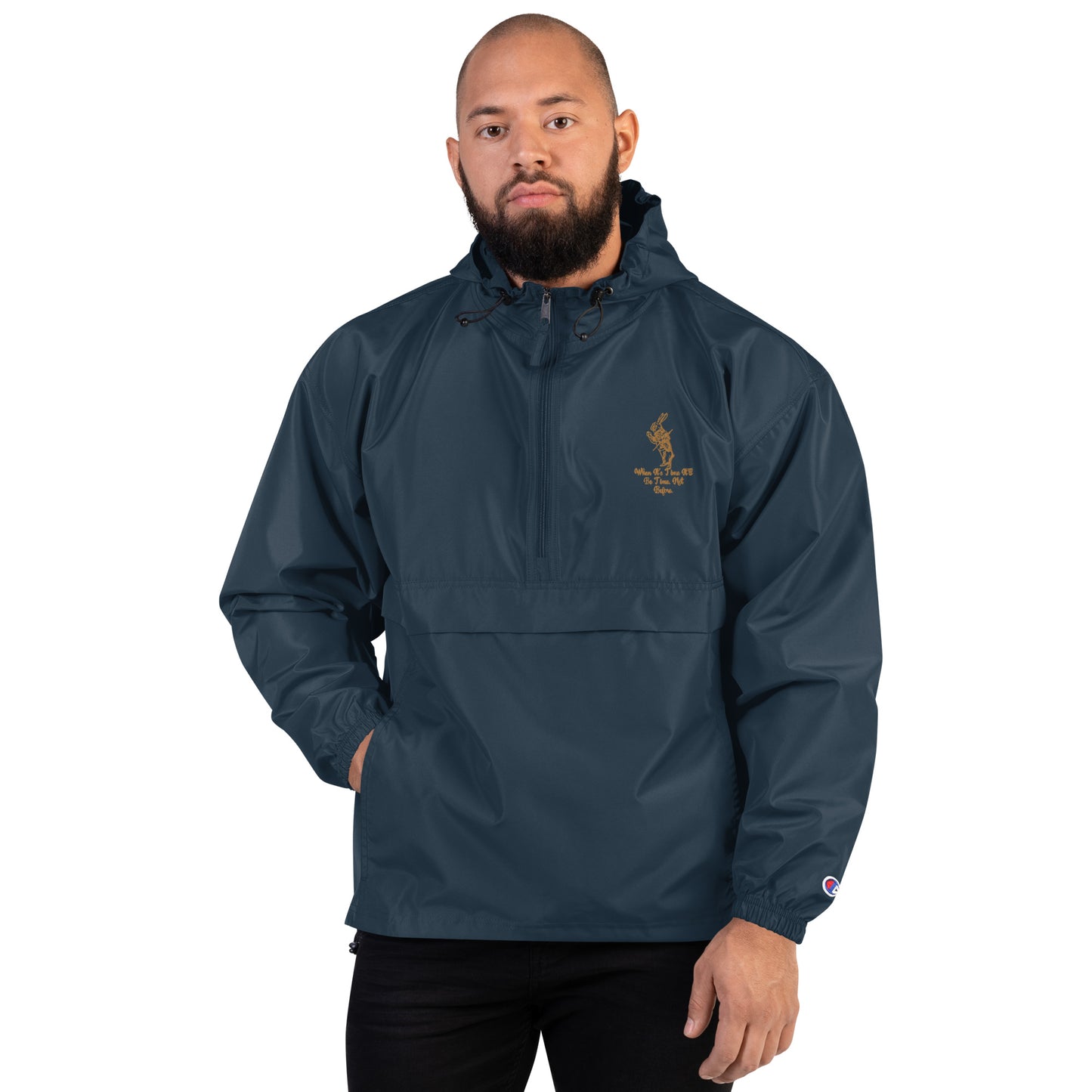 Rabbit (Gold) Embroidered Unisex Champion Packable Jacket