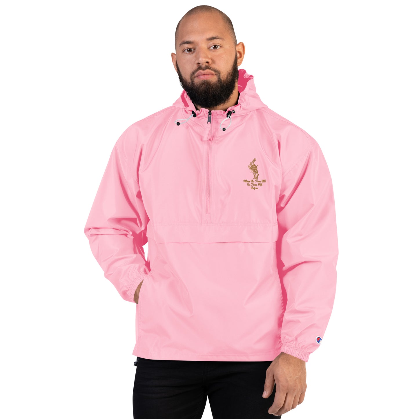 Rabbit (Gold) Embroidered Unisex Champion Packable Jacket